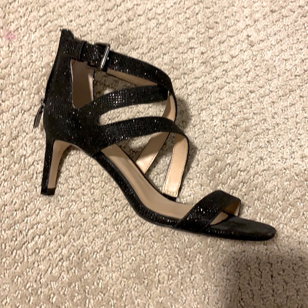 Franco Sarto, size 6.5, black sparkle heel